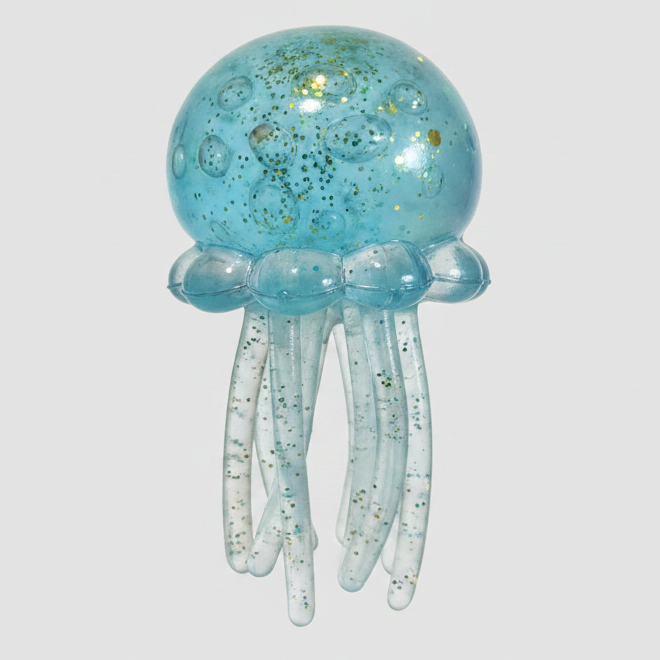 Blue Jellyfish with Tentacles (Slow-Rising Squish)