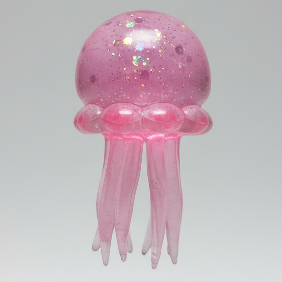 Pink Jellyfish with Tentacles (Slow-Rising Squish)
