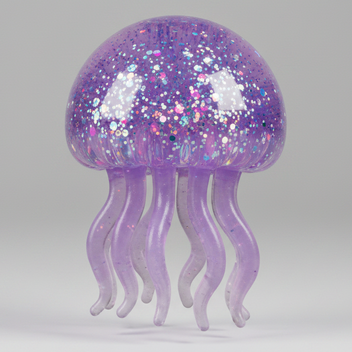 Purple Jellyfish with Tentacles (Slow-Rising Squish)