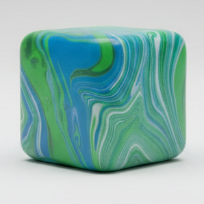 Blue vs Green Swirl Squeeze Cube (Super Slow-Rising Squish)