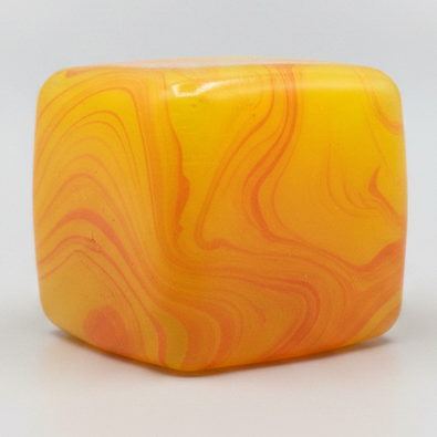 Yellow vs Orange Swirl Squeeze Cube (Super Slow-Rising Squish)