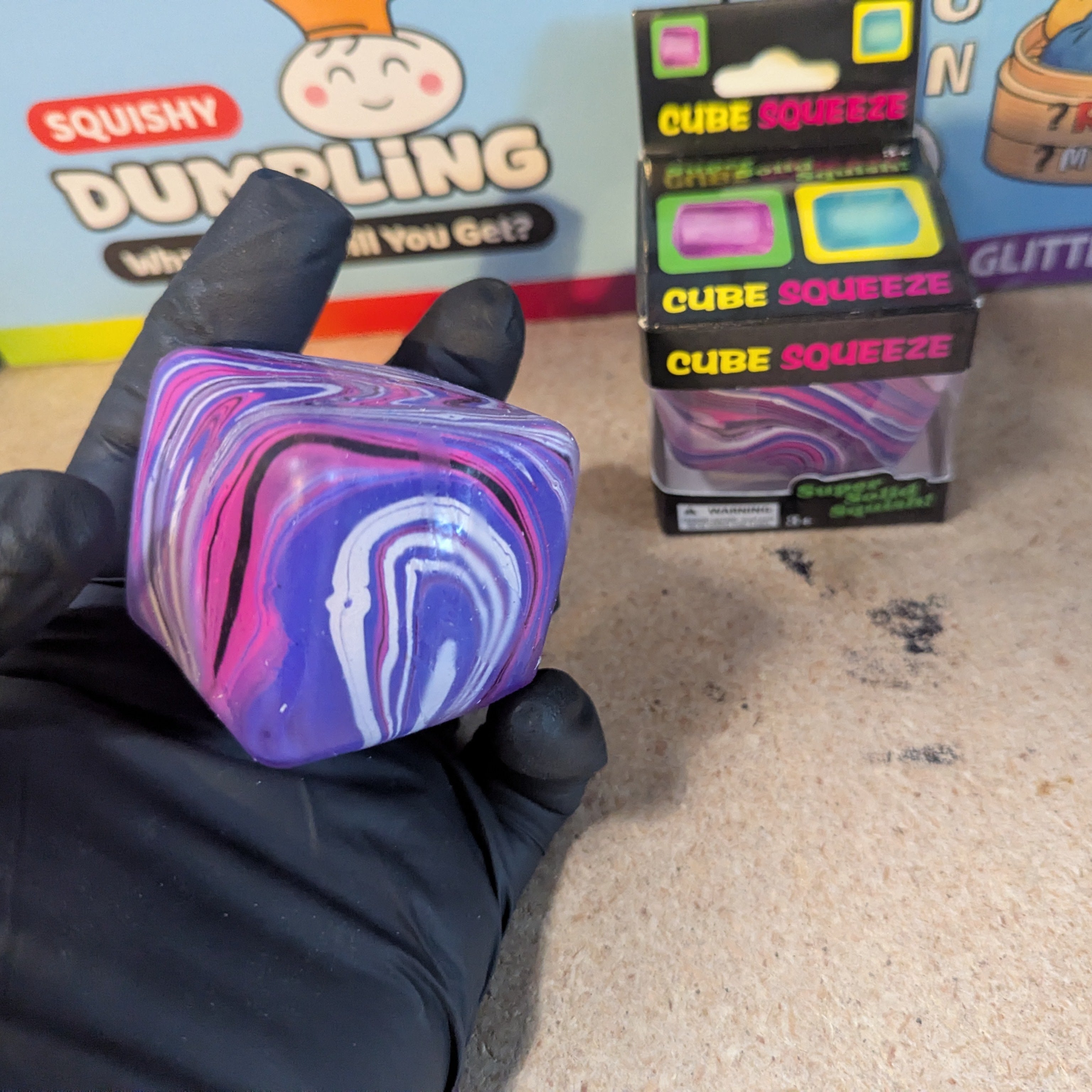 Purple vs Pink Swirl Squeeze Cube (Super Slow-Rising Squish)