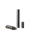 Rechargeable nose hair trimmer with slim black body and stainless steel top