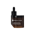 Vitamin C serum bottle with dropper, amber gel texture