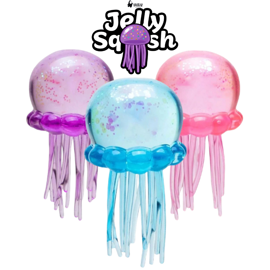 Goro Play Toys Jellyfish JELLY SQUISH Squeeze Toy - Slow Rise Sensory Stress Reliever for Adults