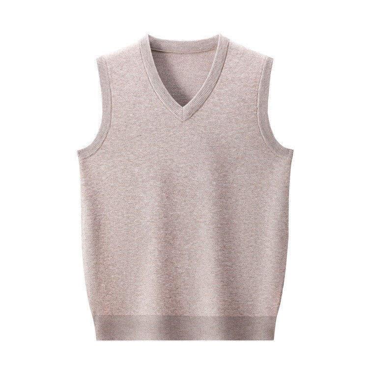 Wool Men's V-neck Middle-aged And Young Vest