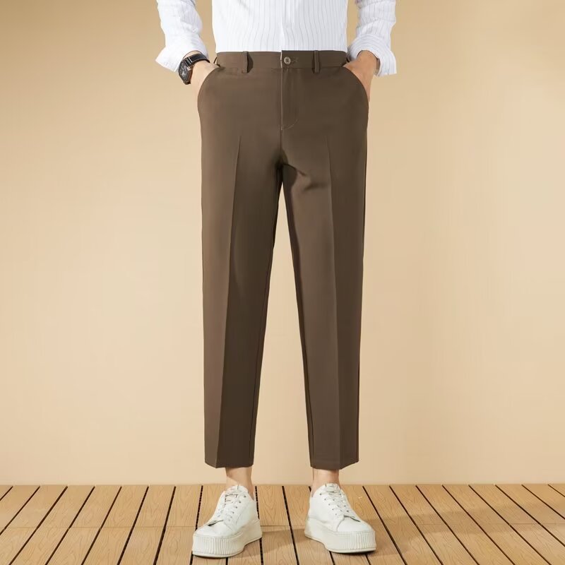 Business Gentleman Straight Casual Cropped Pants Fall