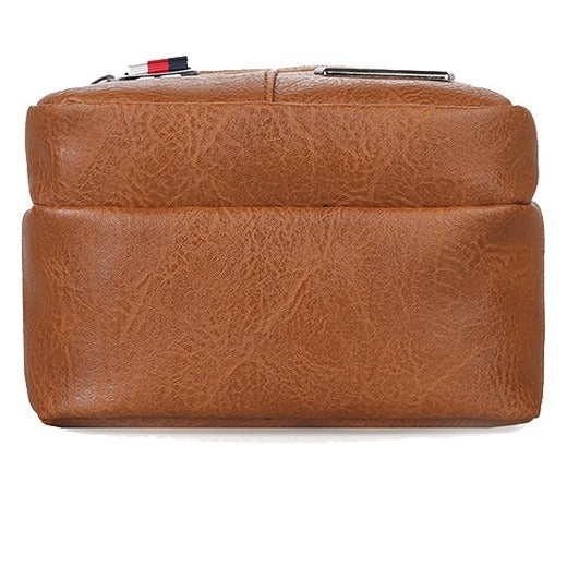 Mens PU Leather Messenger Bag Vertical Crossbody For Business Travel Casual Ultralight Waterproof