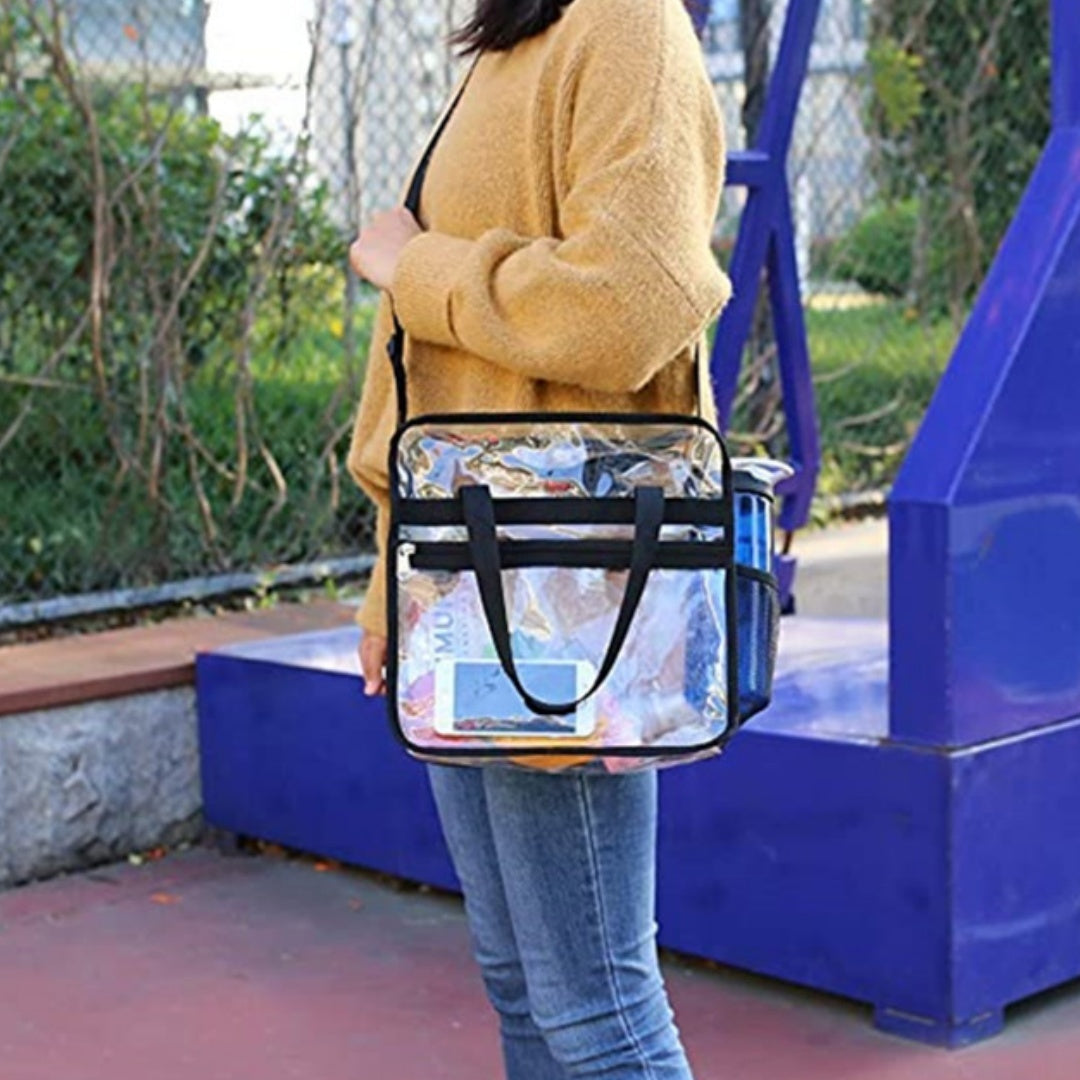 PVC Black Large Capacity Sealing Shopping Bag for Travel Medicine Candy and Groceries Supermarket Use