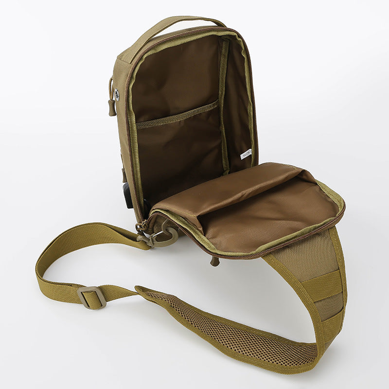 Outdoor Lure Camouflage Large Capacity Multi Functional Tactical Chest Bag For Men And Women Crossbody Shoulder Bag