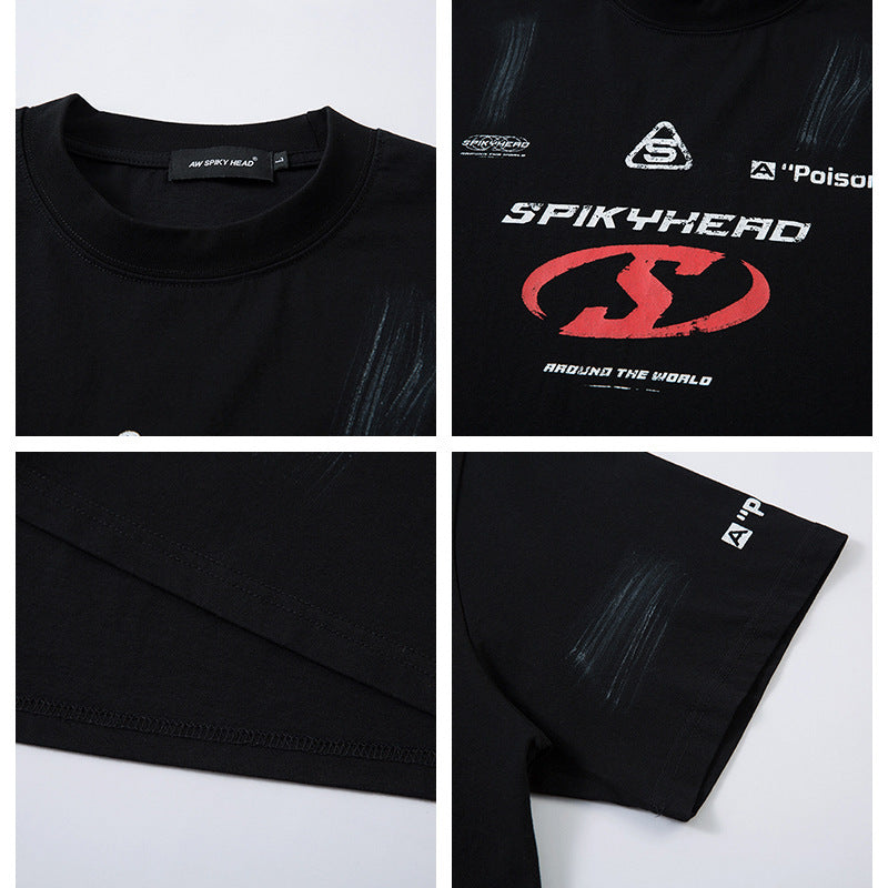 Niche Washing Brush Dirty Distressed Printed Top