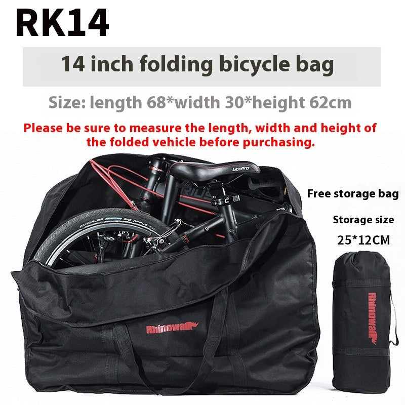 Folding Bicycle Portable Bag for Travel Luggage Case RK Series 14 16 20 26 Inch Black