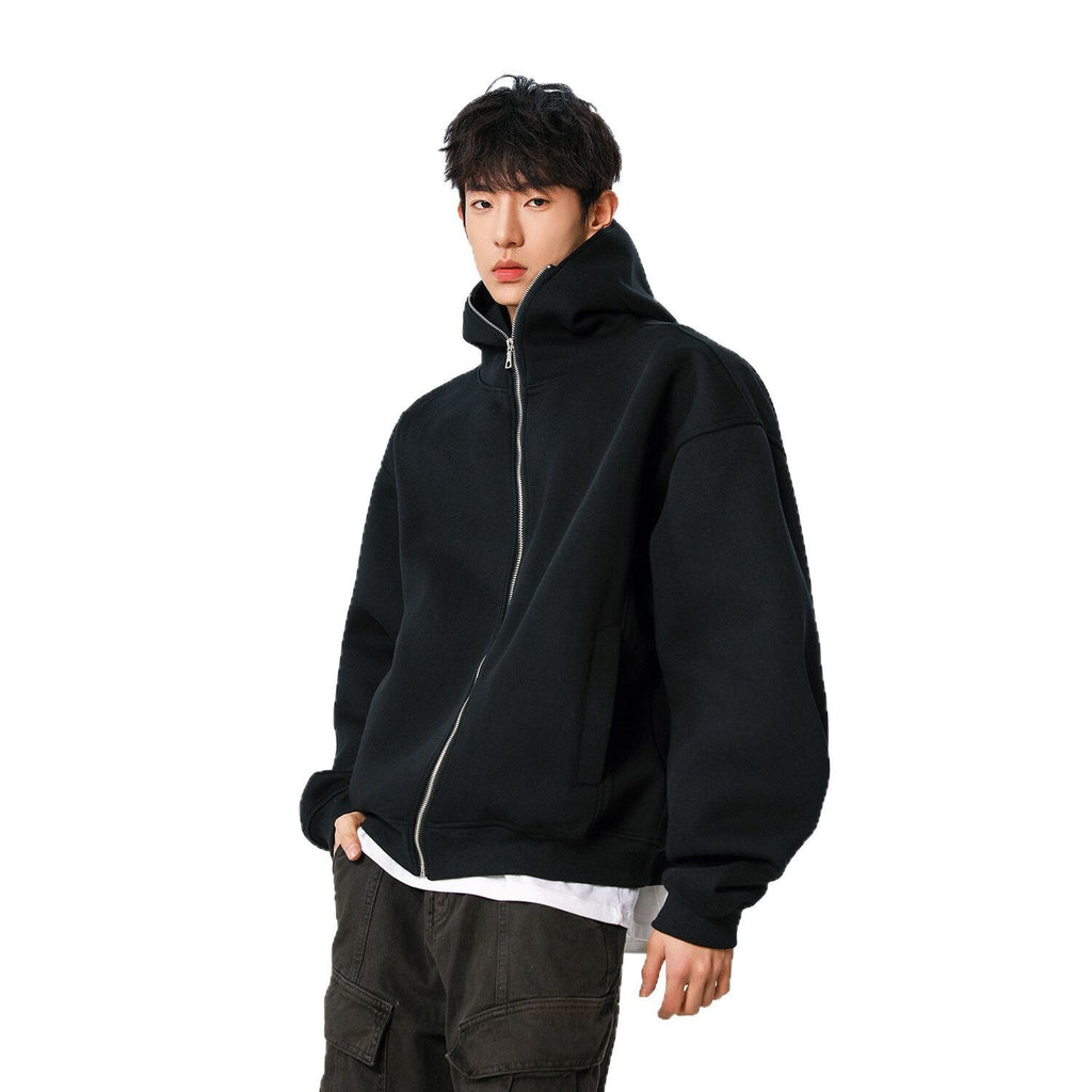 Solid Color Versatile American High Street Cardigan Hoodie