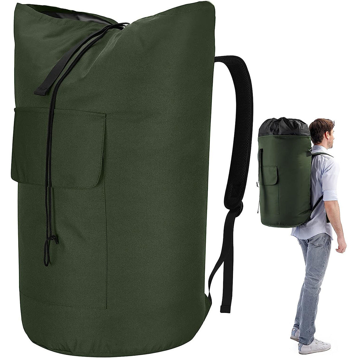 Large Capacity Dirty Clothes Carrier Hanging Laundry Backpack for Travel Multifunctional 600D Oxford Cloth