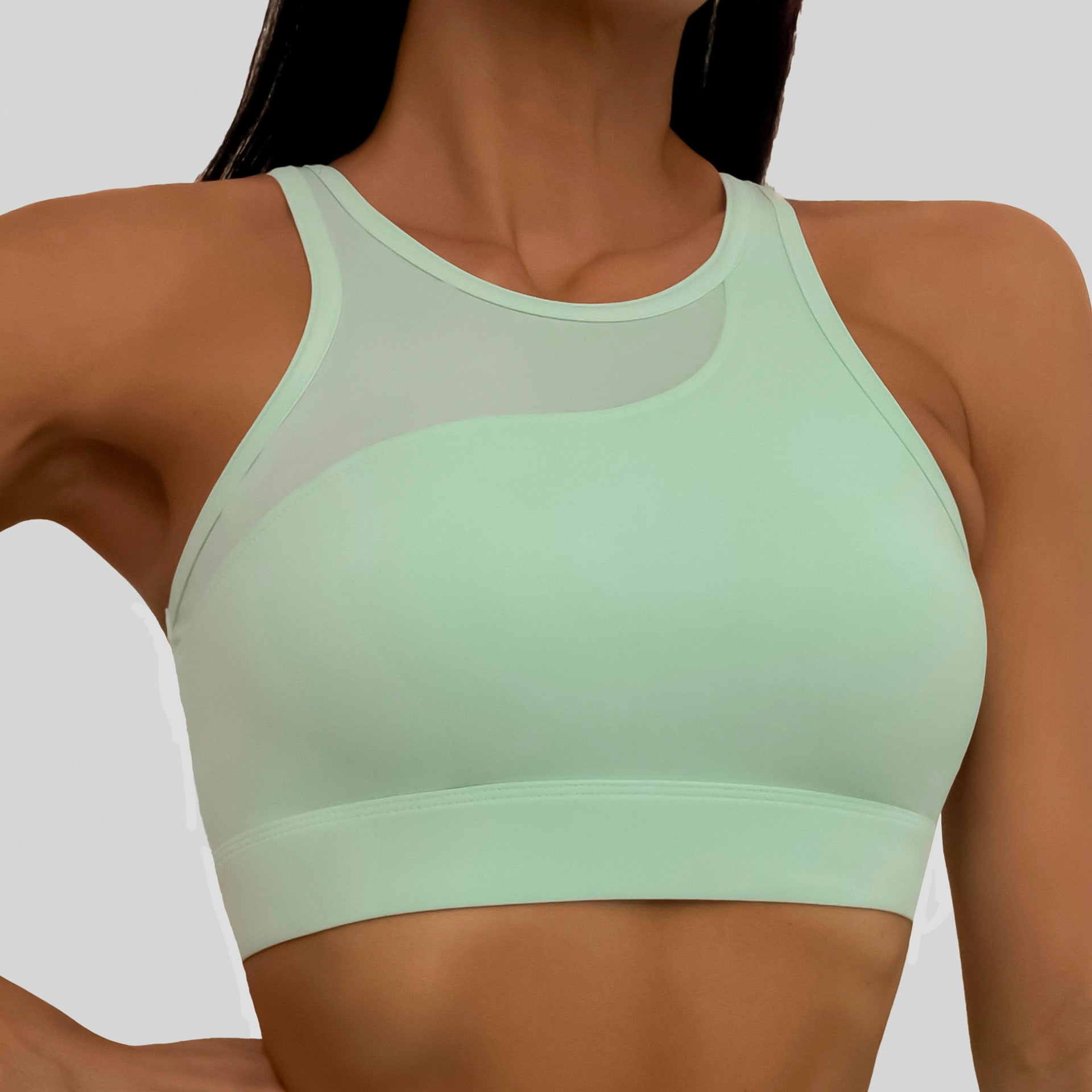 Women Nylon Sports Bras Set For Workout Clothes Color S M L Green Coral Pink Cirrus Blue Optical White Moonlight Fei