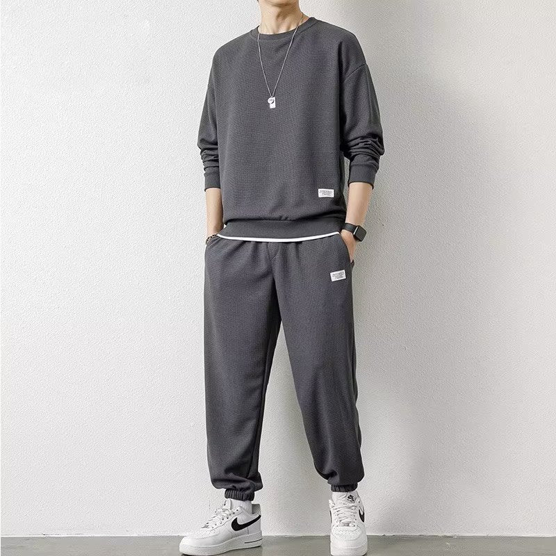Long-sleeved Sweater Trousers Waffle Leisure Sports Student