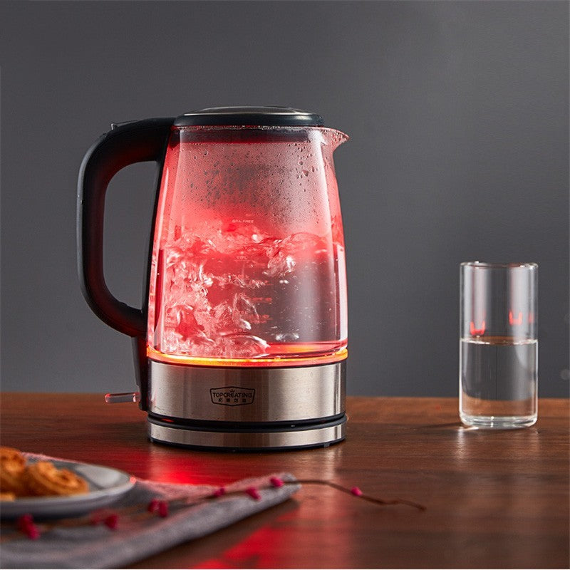 Compact Glass Electric Kettle 1.7L 1800W Auto Shut Off With Scale Window For Office And Home Use