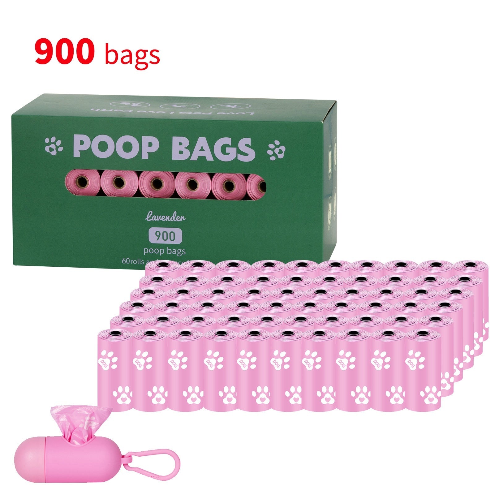 Vest Style Dog Waste Bags 120 Count Degradable Poop Picking Bags Green PE Material