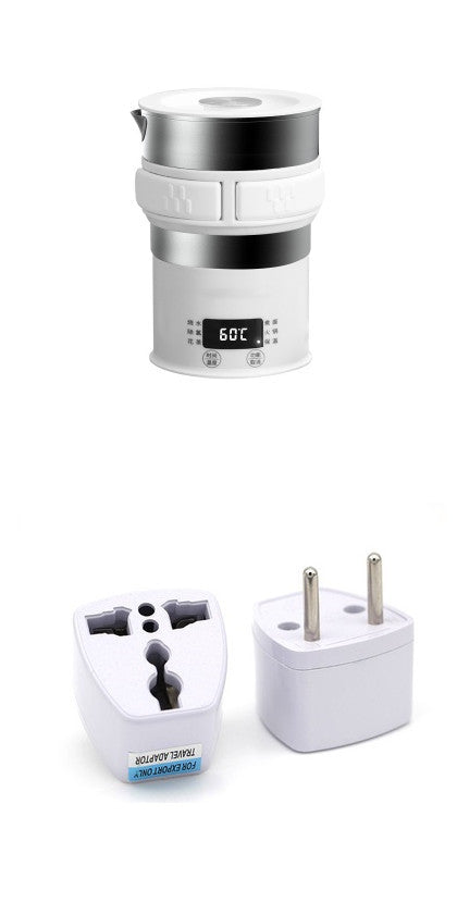 Travel Folding Electric Portable Hot Water Kettle Stainless Steel 1000 Watt Touch Type Operation Compact