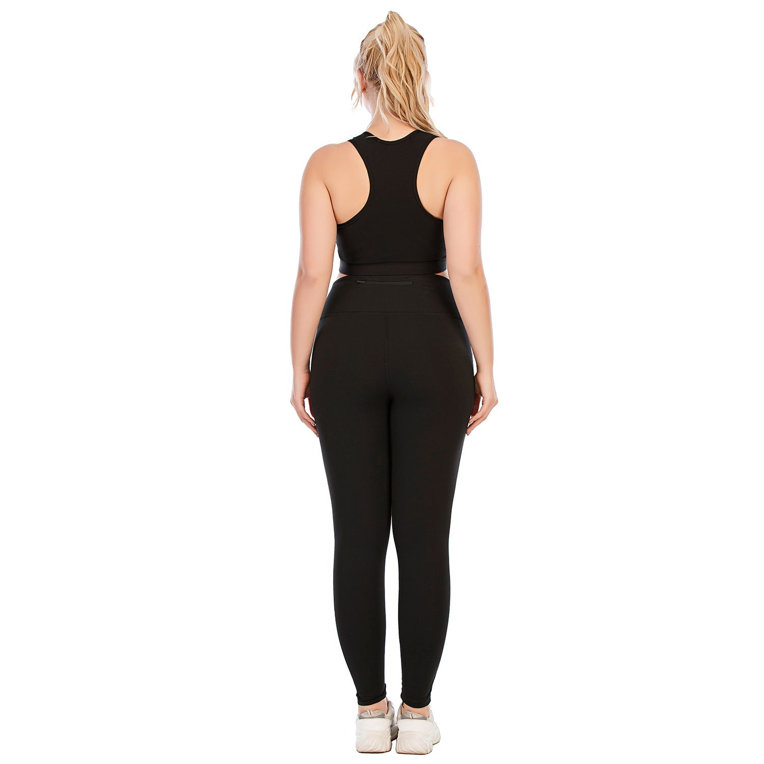 Plus Size Yoga Set For Women Tight Fit Workout Clothes Nylon Polyester Athletic Wear