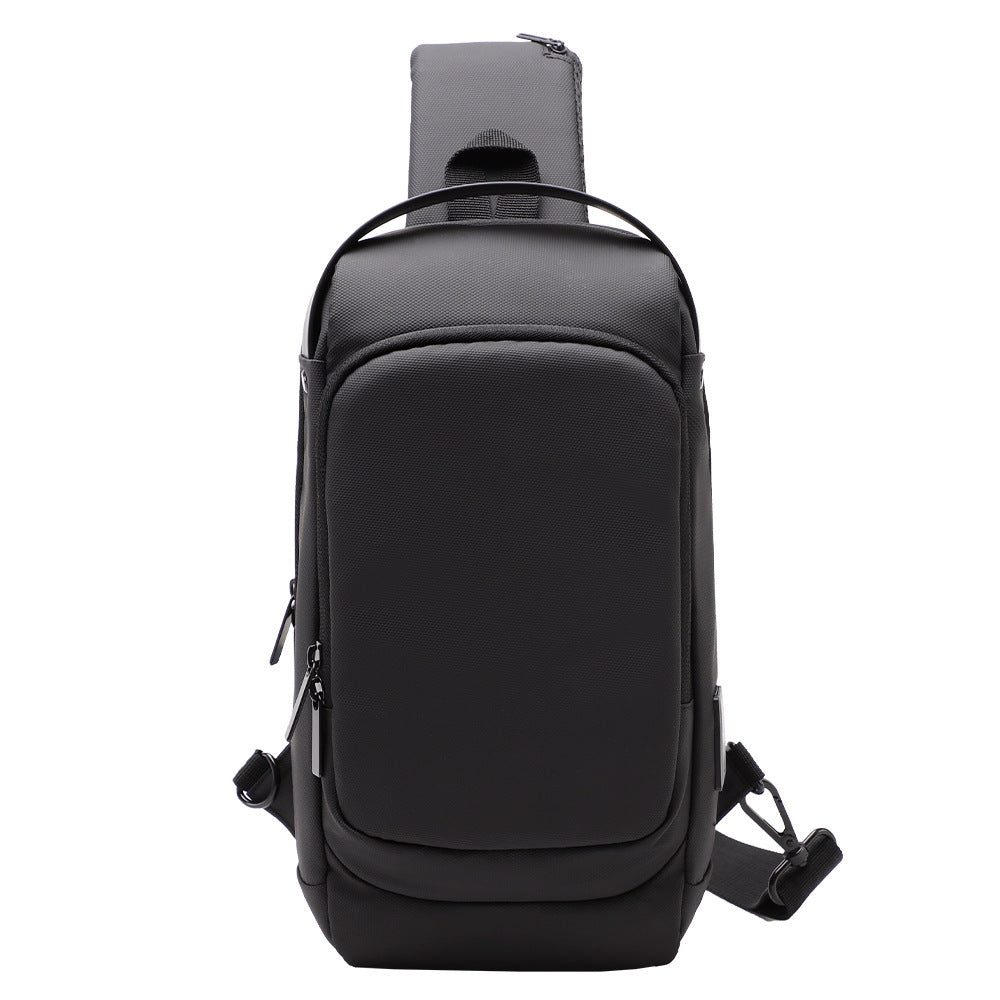 Men's USB Charging Crossbody Bag for Sports and Everyday Use Black Polyester Shoulder Bag