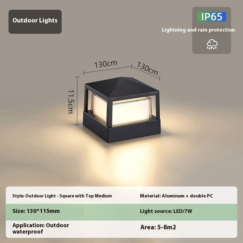 Outdoor Aluminum Wall Pillar Lamp - Weather Resistant Exterior Lighting