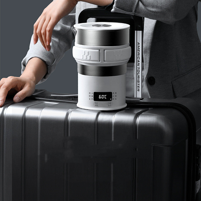 Travel Folding Electric Portable Hot Water Kettle Stainless Steel 1000 Watt Touch Type Operation Compact