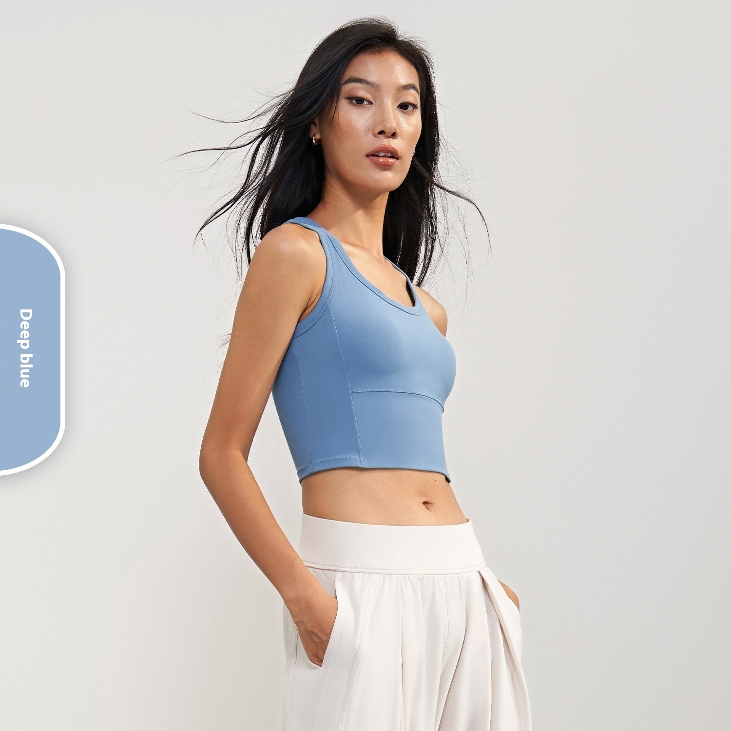 Yoga Summer Chest Pad Workout Bra For Young Women Breathable Nude Feel Fabric Back Vest