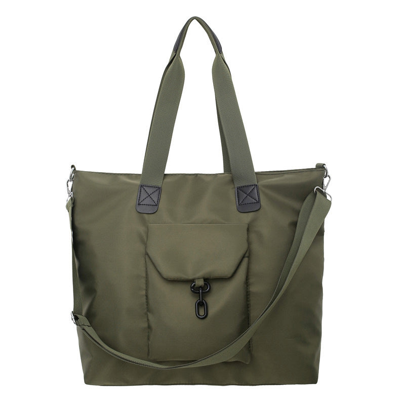 Large Capacity Crossbody Bag Hand Carry Dual Use for Short Trips Urban Travel Oxford Cloth Black Green