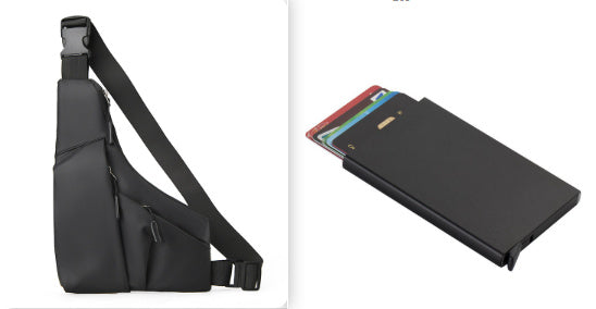 Mens Close Fitting Derm Triangle Bag Crossbody Chest Bag Waterproof 32x3x23 CM Everyday Use