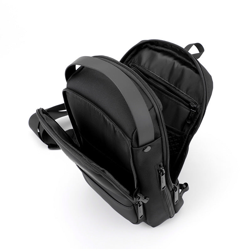 New Functional Mens Chest Bag Outdoor Waterproof Crossbody Bag Made With Oxford Cloth For Daily Use