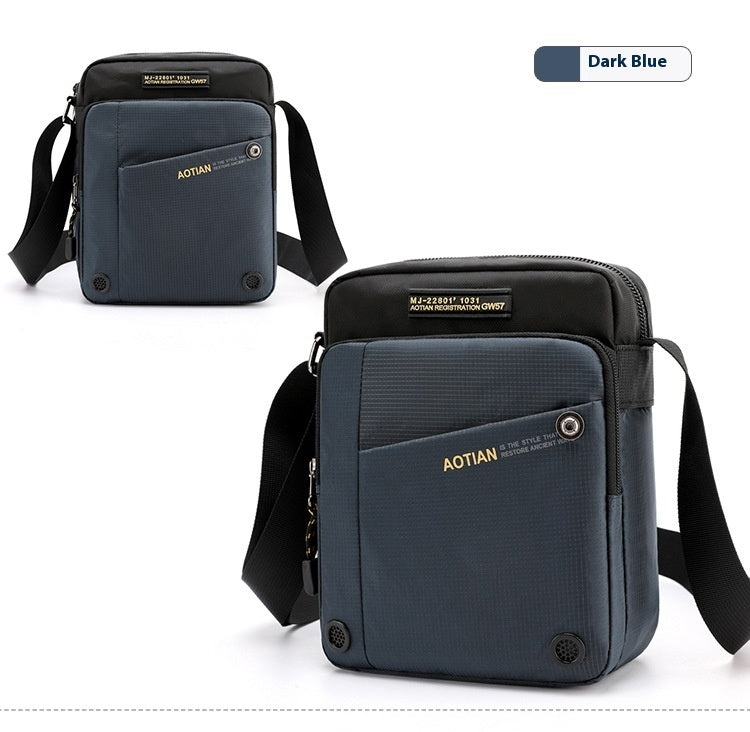 Men's Shoulder Crossbody Bag Outdoor Travel Waterproof Ultra Lightweight Wear Resistant Oxford Cloth Personalization