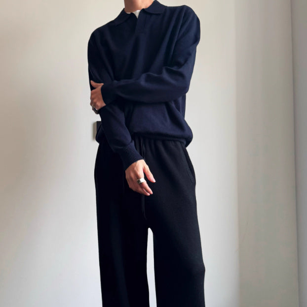 Old Money Style Pure Wool POLO Sweater