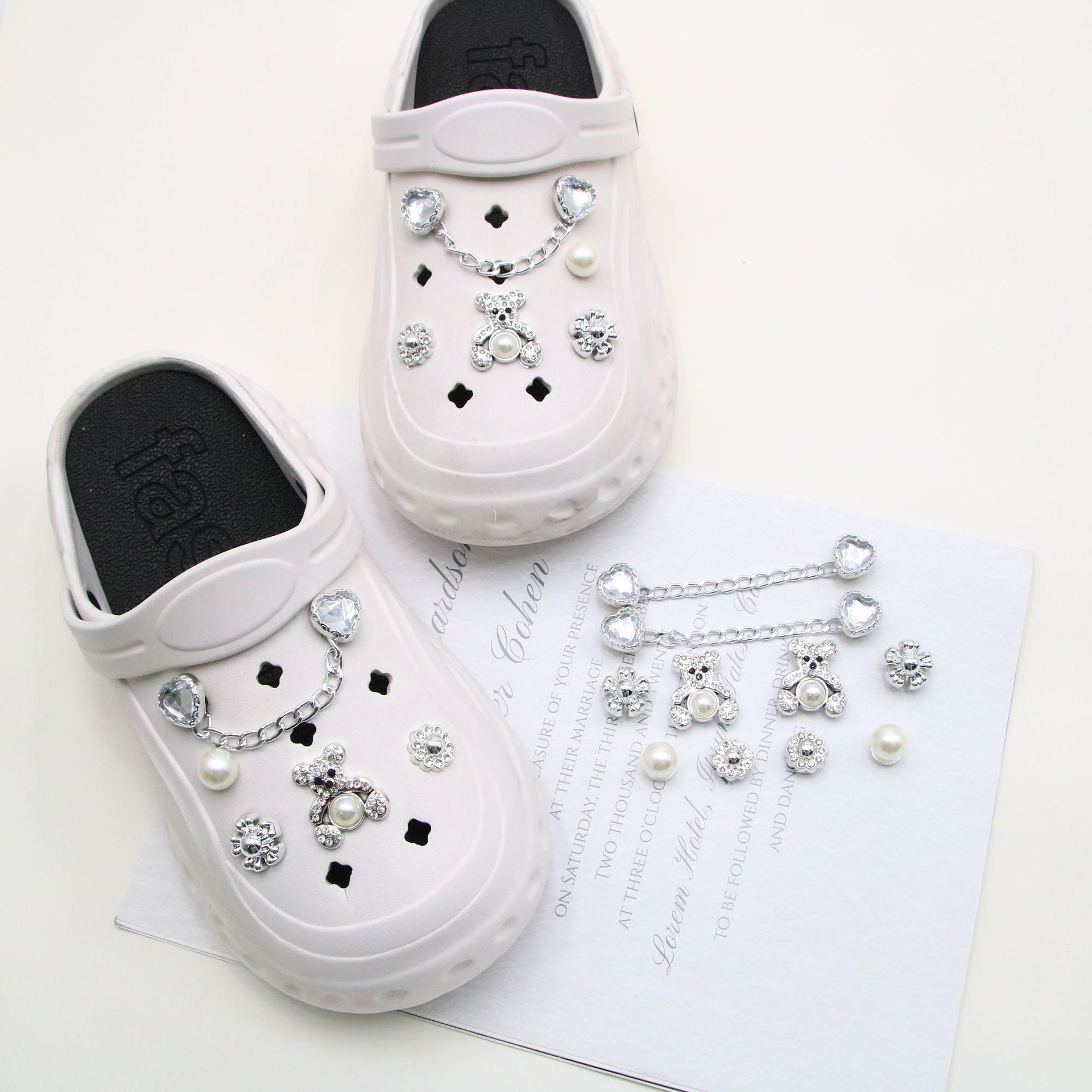 Silver Bear Shoe Buckle Beach Shoes Hole Shoes Decoration Accessories Suit