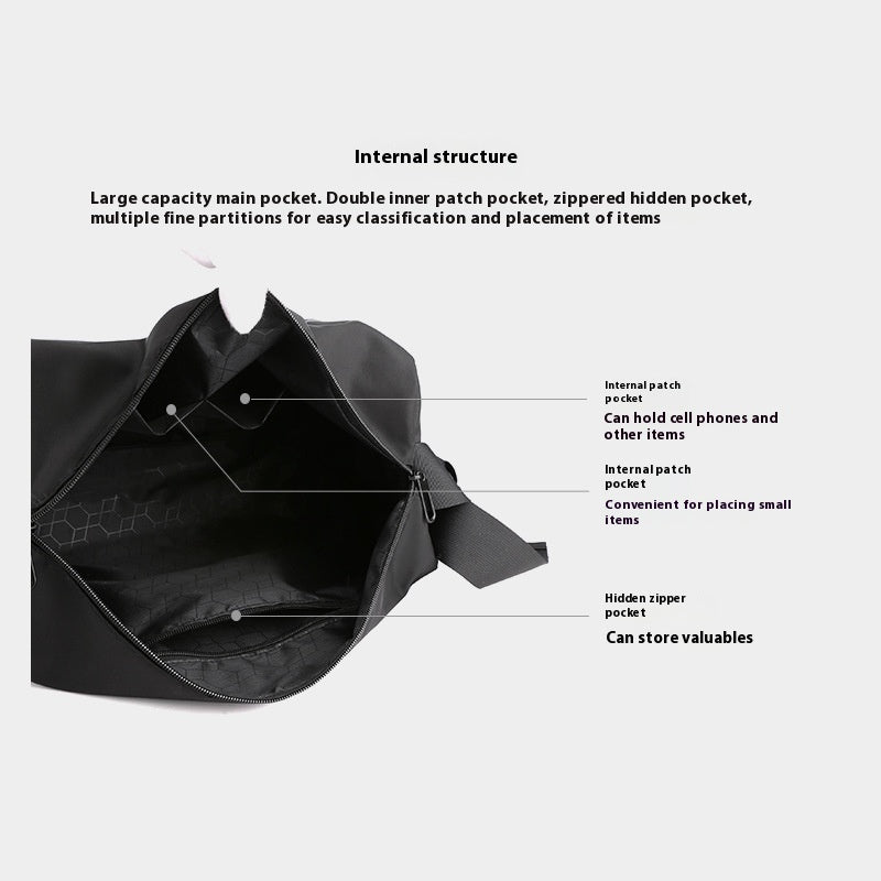 Mens Shoulder Bag Lightweight Water Repellent Sports Crossbody Nylon Bag Available In Black And Blue Travel Gym Outdoor