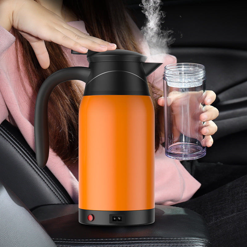 YT1000L Car Mounted Electric Kettle 1000ml Stainless Steel SUS304 With PC Lid For 12V Vehicle Use And Travel