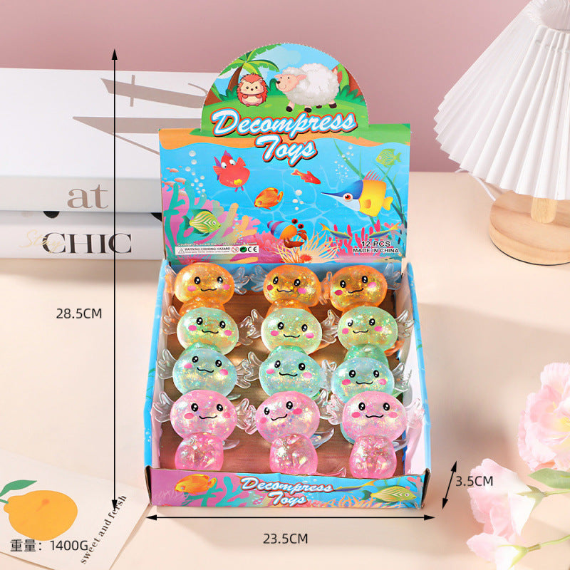 Boxed Decompress Toys glitter slime salamander stress-relief ball set