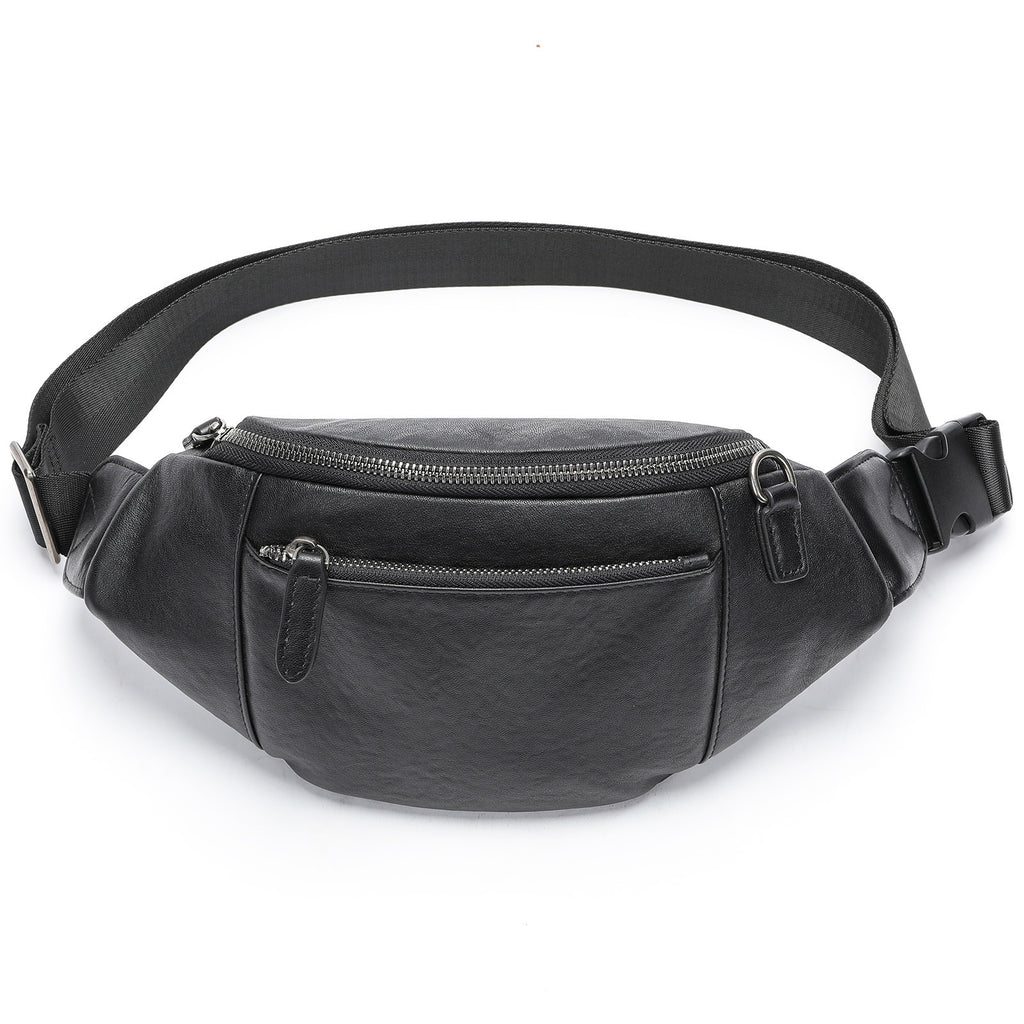 Leather Messenger Bag For Men Genuine First Layer Cowhide Leather Multi Functional Shoulder Chest Bag For Travel