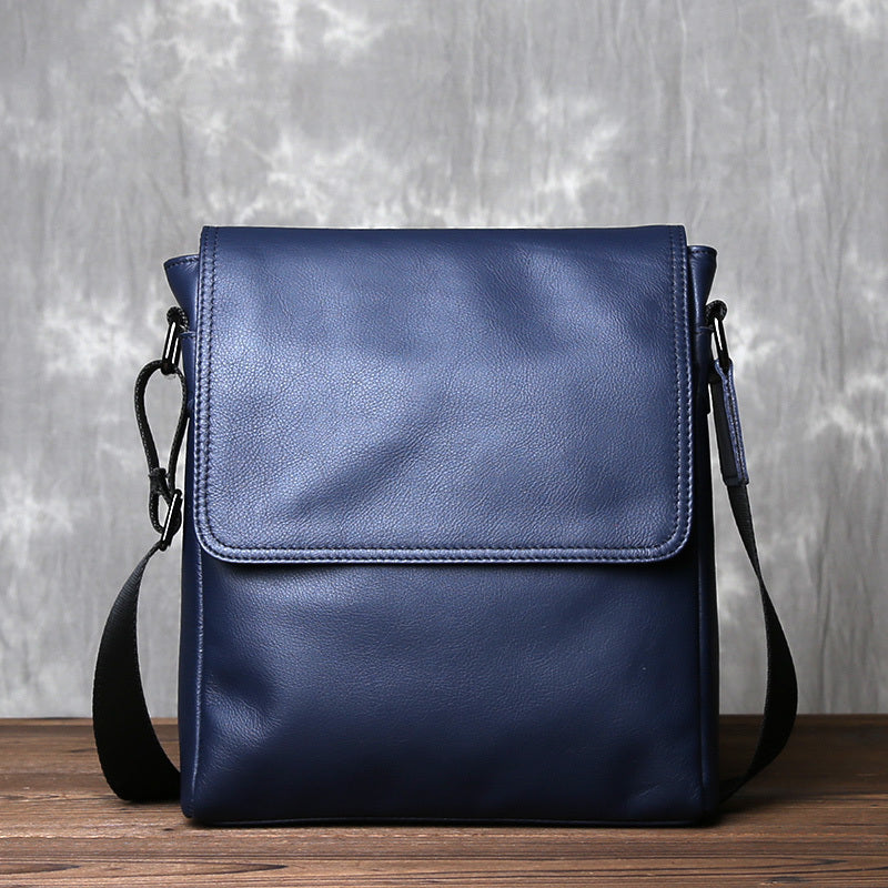 Premium Cowhide Leather Crossbody Bag - Vertical Business Backpack