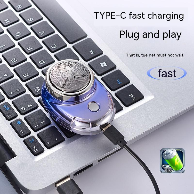 Small Portable USB Rechargeable Electric Shaver for Men - Travel Size