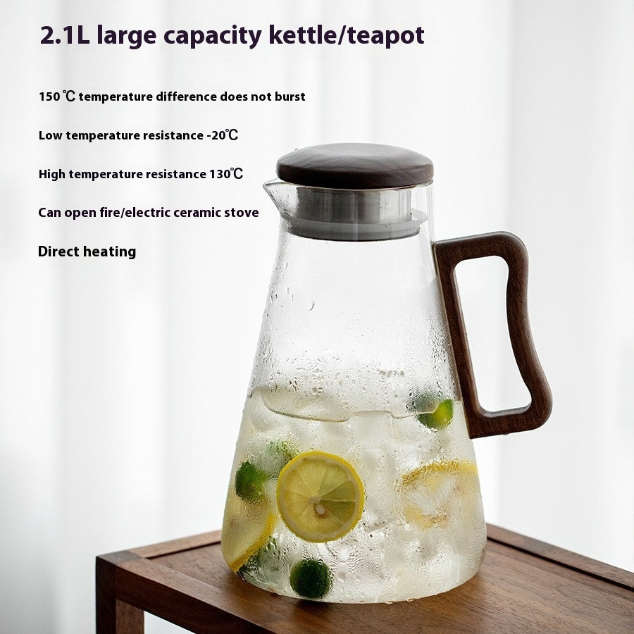 Household Borosilicate Glass Cold Water Bottle Large Capacity