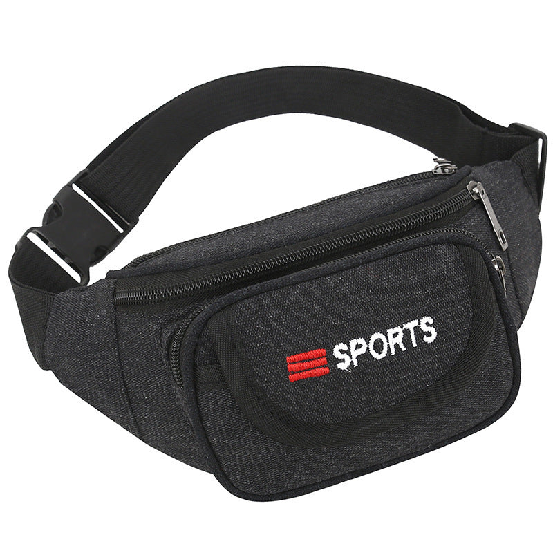 Mens Canvas Waist Bag Durable Multifunctional Outdoor Fanny Pack With Adjustable Strap
