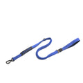 Blue elastic anti-pull dog leash set with handle, leash strap, and bungee section