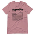 Mauve T-shirt with 'Apple Pie' text and nutrition facts graphic
