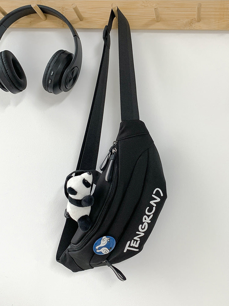 Mens Chest Bag Crossbody Nylon Leisure Sports Cargo Shoulder Bag With Three Dimensional Pockets And Street Style