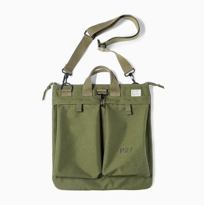 Marden Tooling Retro Nylon Crossbody Bag With Zipper Phone Pocket Vertical Square Military Green