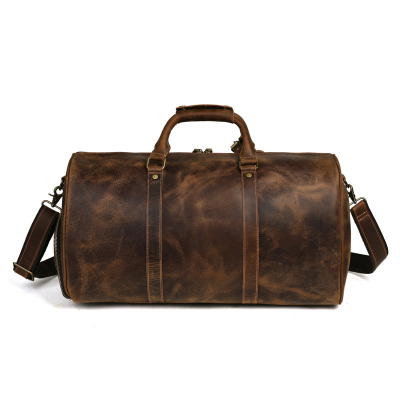 Genuine Leather Large Capacity Messenger Bag For Men And Women Travel Tote 50cm X 25cm X 27cm