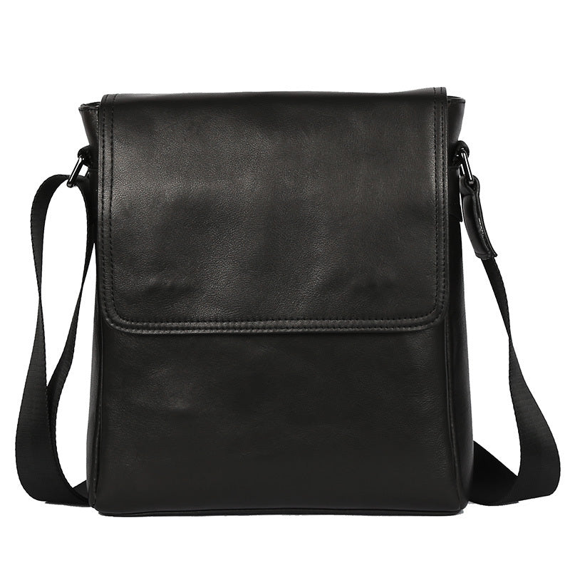 Premium Cowhide Leather Crossbody Bag - Vertical Business Backpack