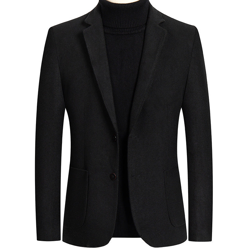 Autumn And Winter Solid Color Short Wool Woolen Men's Suit