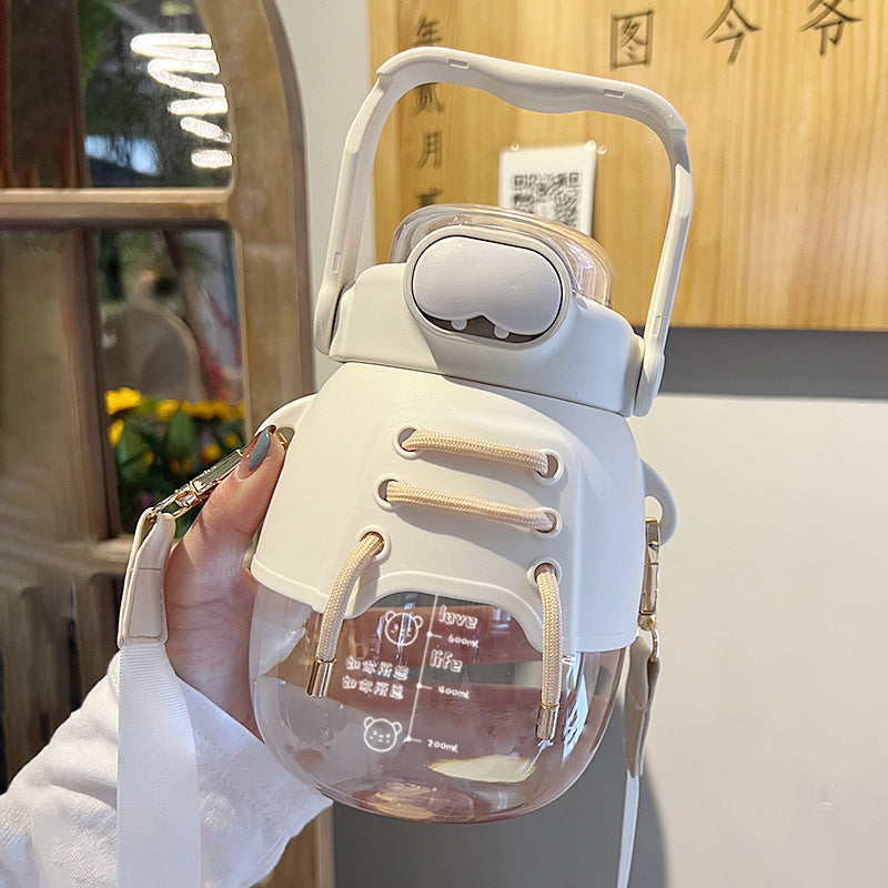 Sports Water Bottle Cup with Backstrap Rope PC Material 1200ml 1700ml 2200ml Korean Version